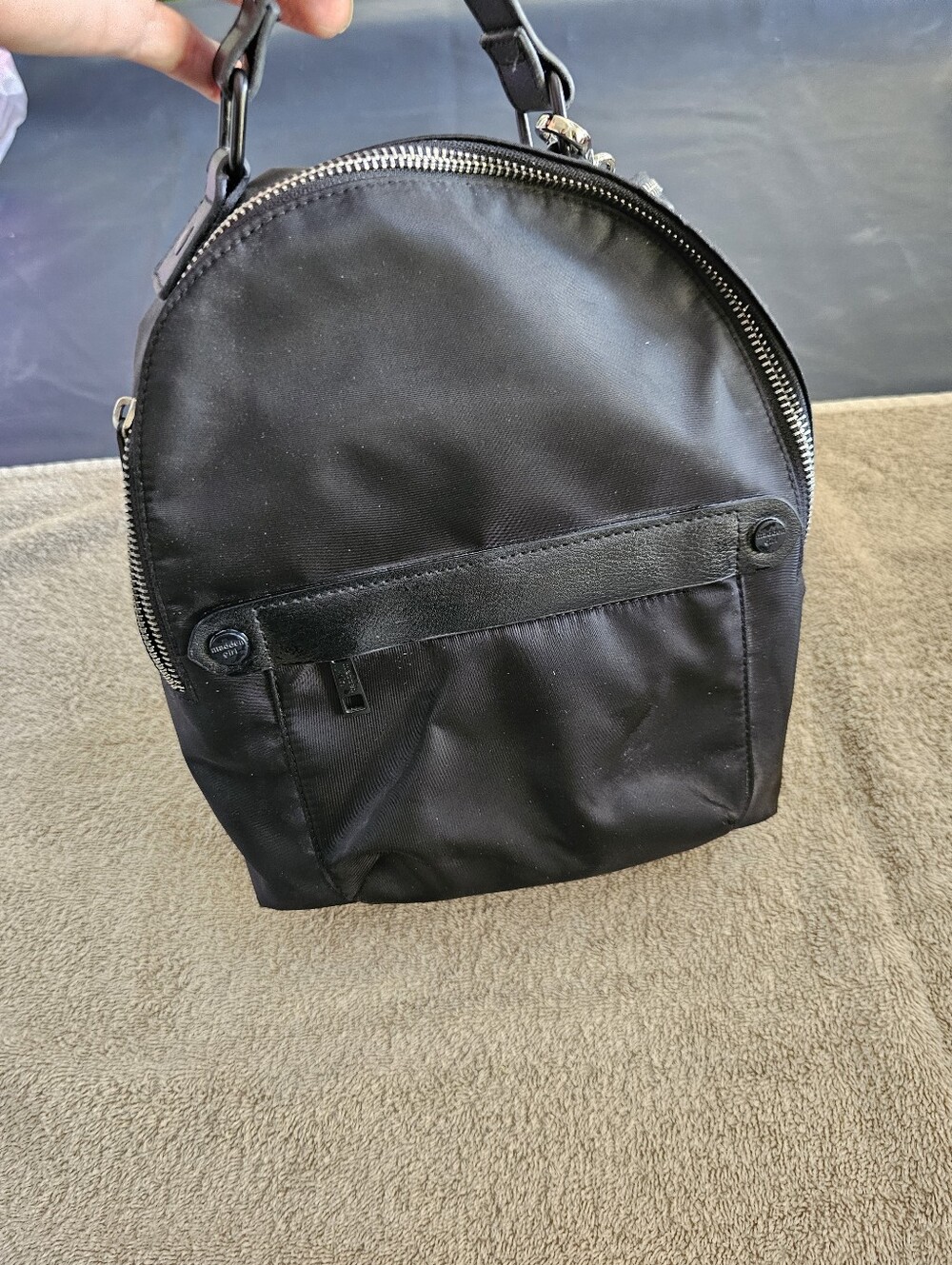 Madden Girl Mini Black Backpack Purse. Sleek Everyday Carry